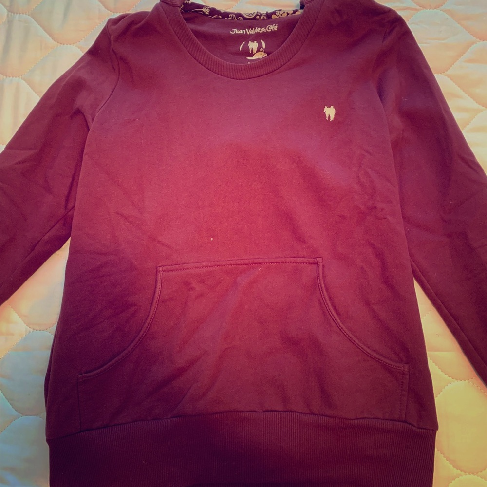 Maroon hooded sweatshirt